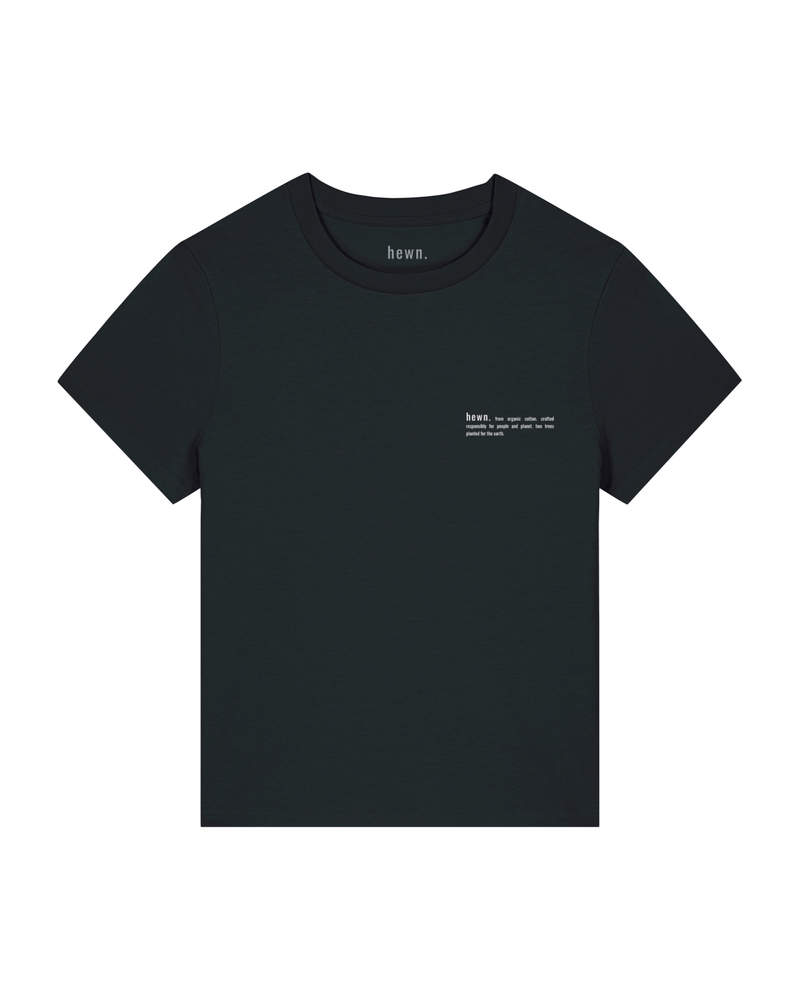 hewn. Womens Classic-fit Organic Cotton T-shirt in Jet Black