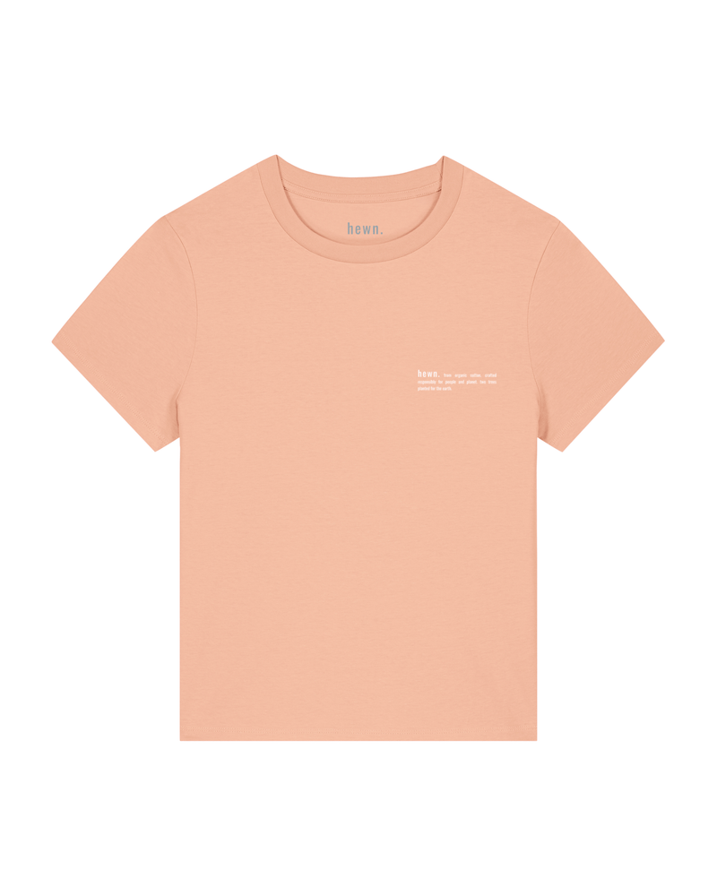 hewn. Womens Classic-fit Organic Cotton T-shirt in Peach Orange