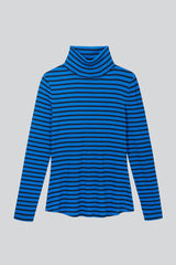 Immaculate Vegan - Lavender Hill Clothing Striped Cotton Roll Neck | Multiple Colours Royal Blue / UK8 / EU36 / US4