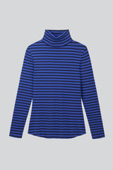 Immaculate Vegan - Lavender Hill Clothing Striped Cotton Roll Neck | Multiple Colours Dark Slate Blue / UK8 / EU36 / US4