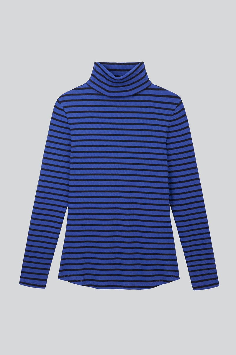 Lavender Hill Clothing Striped Cotton Roll Neck | Multiple Colours Dark Slate Blue / UK8 / EU36 / US4