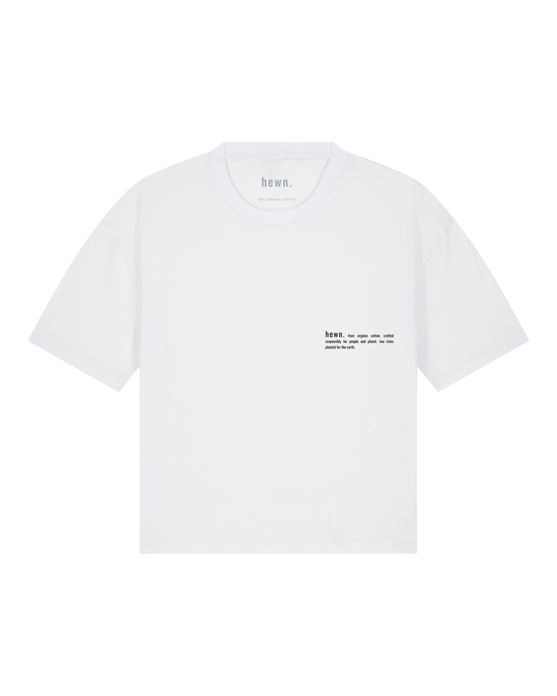 hewn. Womens Organic Cotton Boxy T-shirt in Snow White