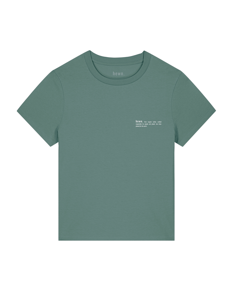 hewn. Womens Classic-fit Organic Cotton T-shirt in Eucalyptus Green