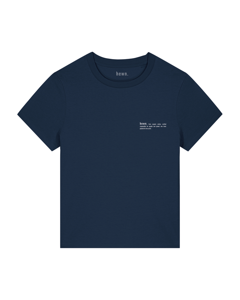 hewn. Womens Classic-fit Organic Cotton T-shirt in Midnight Navy