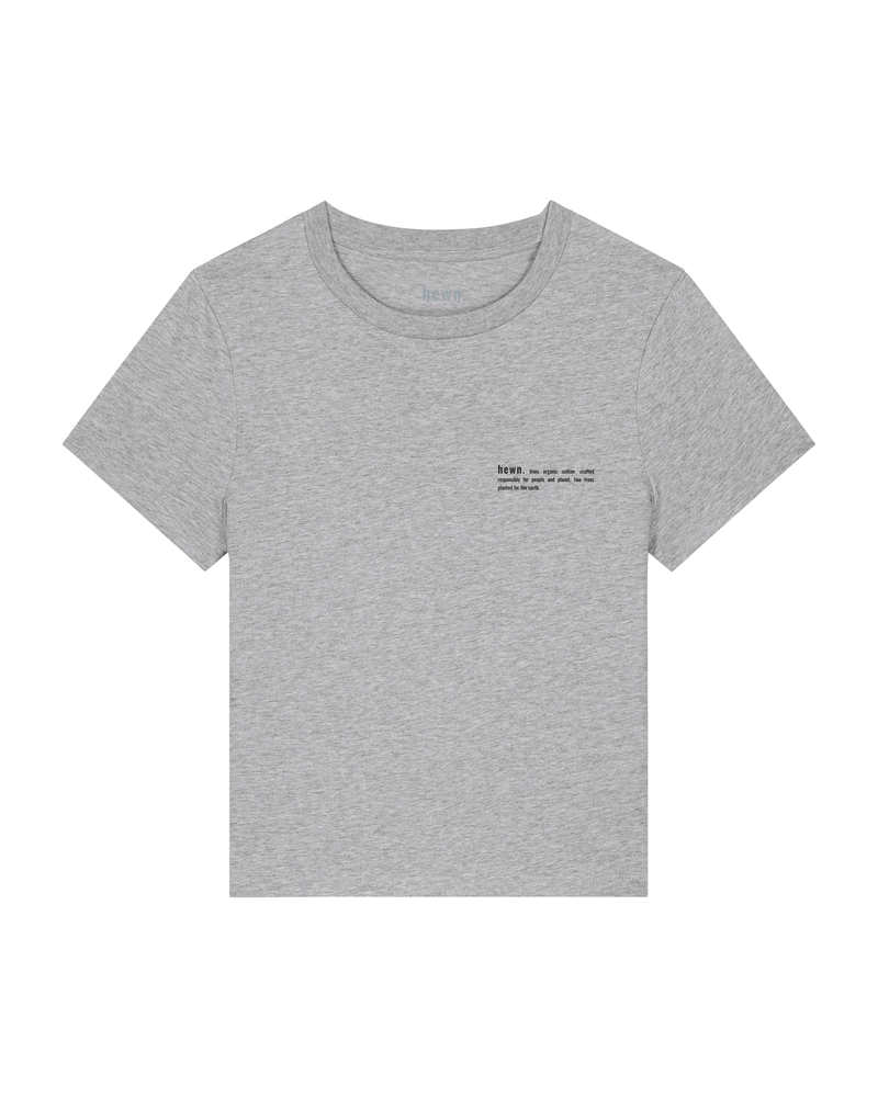 hewn. Womens Classic-fit Organic Cotton T-shirt in Rock Grey Marl