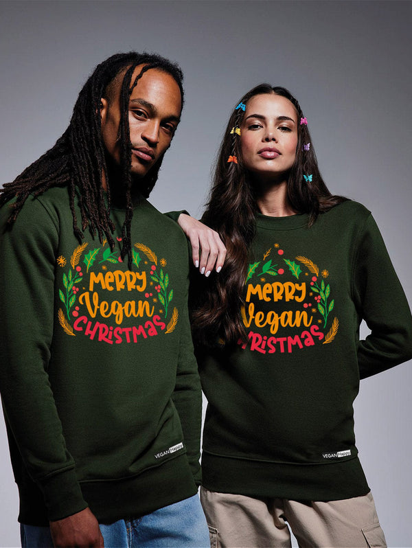 VEGAN Happy Christmas Sweatshirt | Multiple Colours