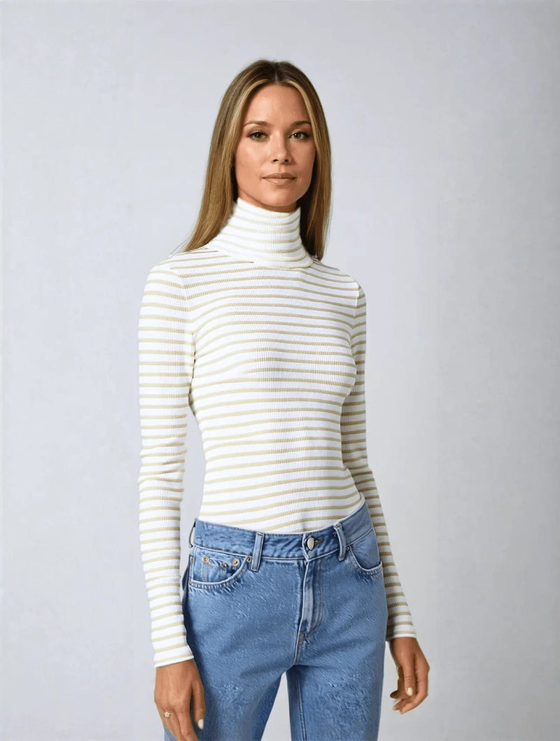 Lavender Hill Clothing Striped Cotton Roll Neck | Multiple Colours