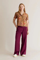 Immaculate Vegan - KOMODO Lion Women's Linen Trousers | Berry