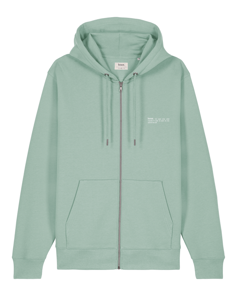 hewn. Womens Organic Cotton Relaxed-fit Zip Hoodie in Aloe Green