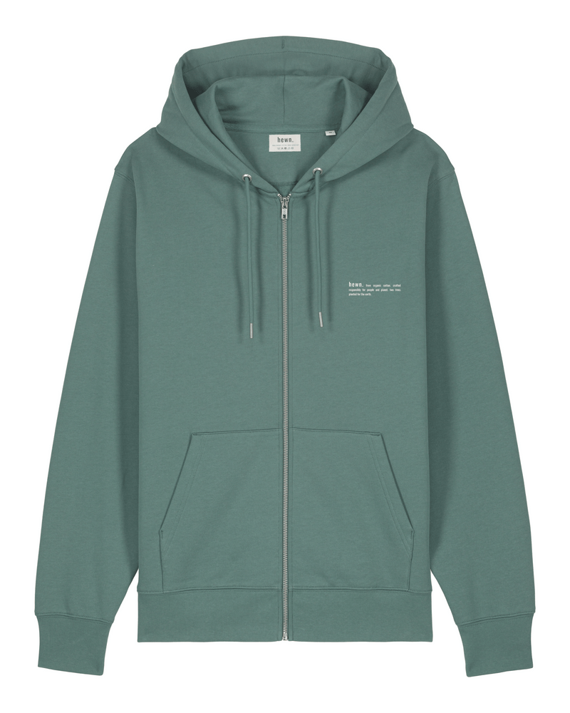 hewn. Womens Organic Cotton Relaxed-fit Zip Hoodie in Eucalyptus Green