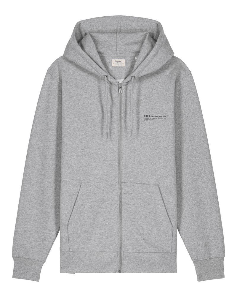 hewn. Womens Organic Cotton Relaxed-fit Zip Hoodie in Rock Grey Marl