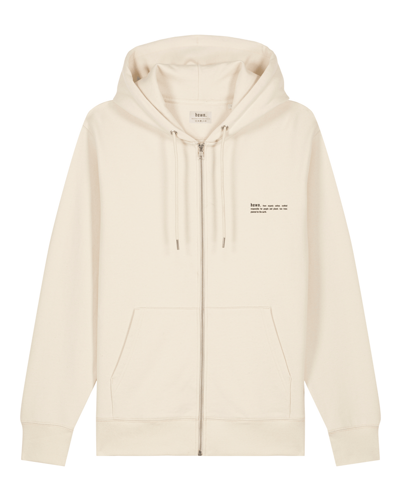 hewn. Womens Organic Cotton Relaxed-fit Zip Hoodie in Natural Cotton