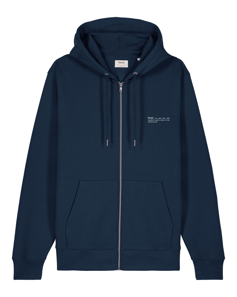hewn. Womens Organic Cotton Relaxed-fit Zip Hoodie in Midnight Navy