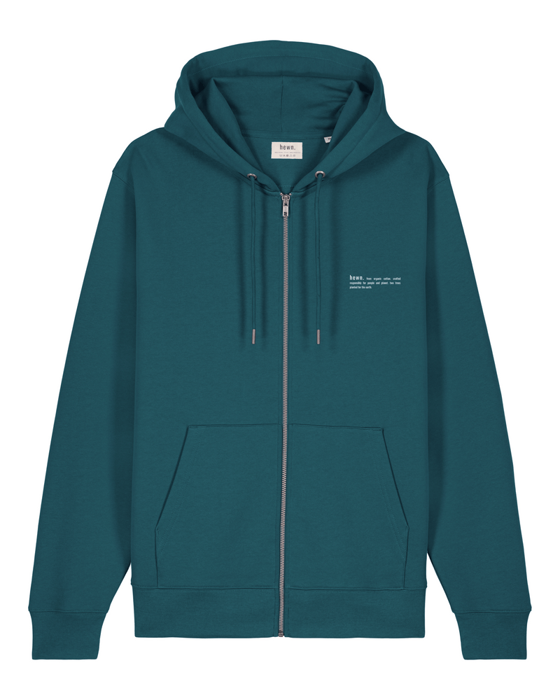 hewn. Womens Organic Cotton Relaxed-fit Zip Hoodie in Ocean Blue