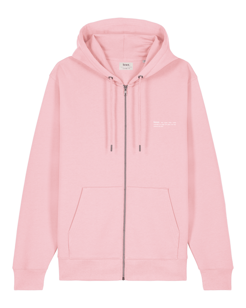 hewn. Womens Organic Cotton Relaxed-fit Zip Hoodie in Cherry Blossom Pink