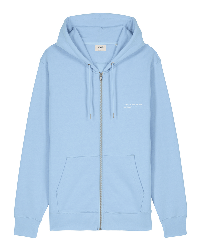 hewn. Womens Organic Cotton Relaxed-fit Zip Hoodie in Sky Blue