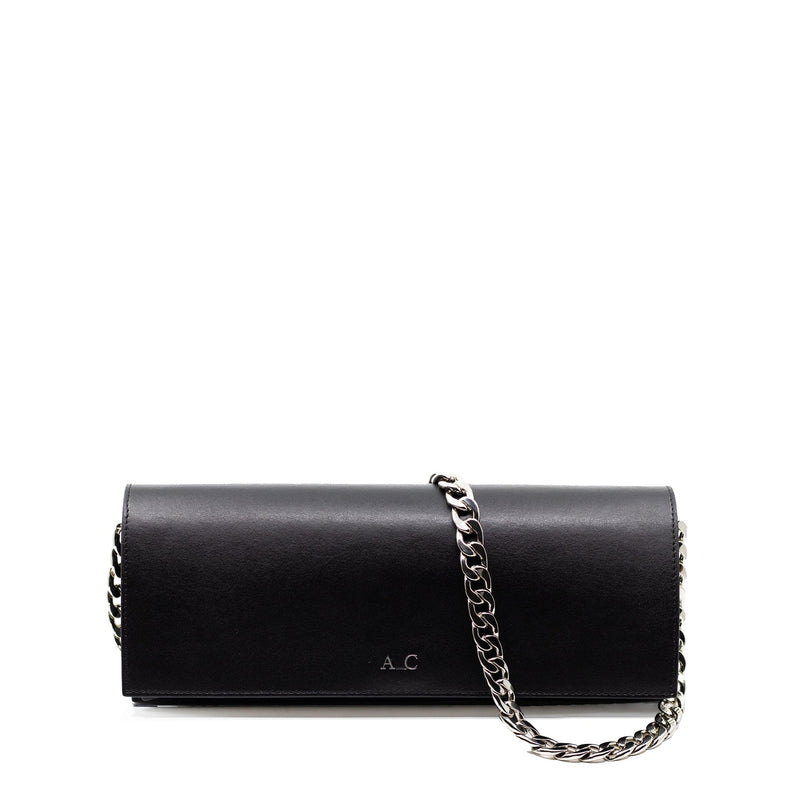 A_C OFFICIAL Monica Pencil Clutch - Cactus Leather Black