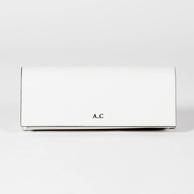 A_C OFFICIAL Monica Pencil Clutch - Cactus Leather White