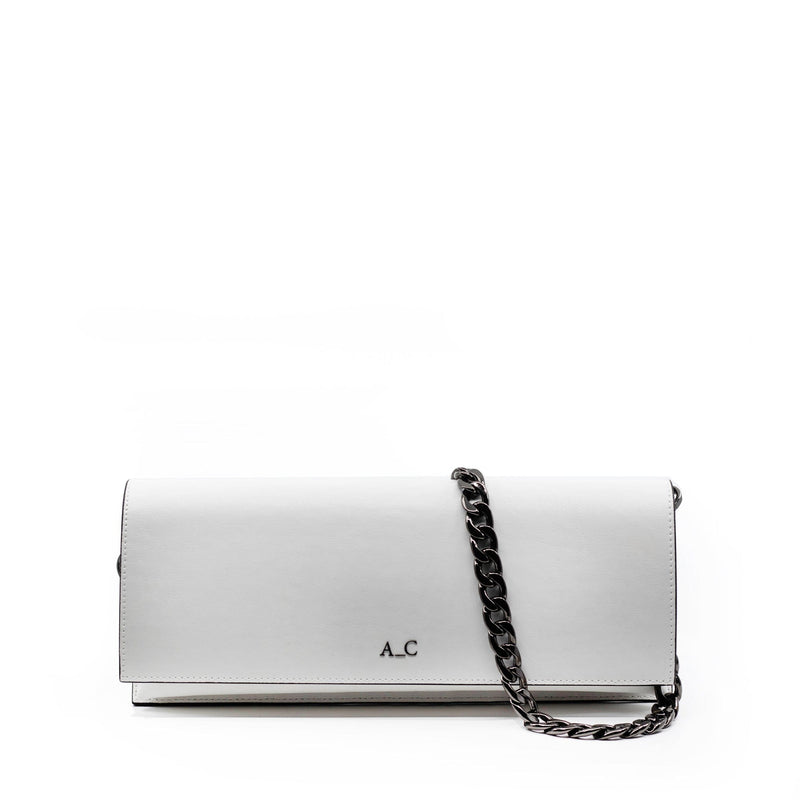 A_C OFFICIAL Monica Pencil Clutch - Cactus Leather White