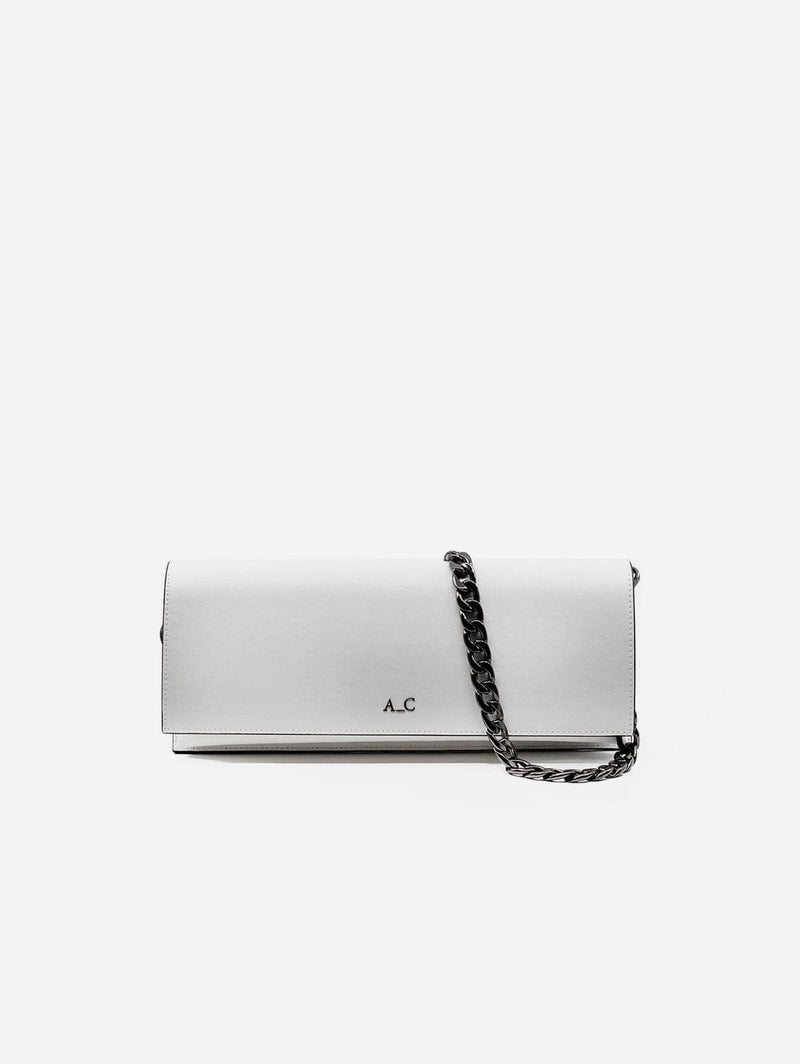 A_C OFFICIAL Monica Pencil Clutch - Cactus Leather White