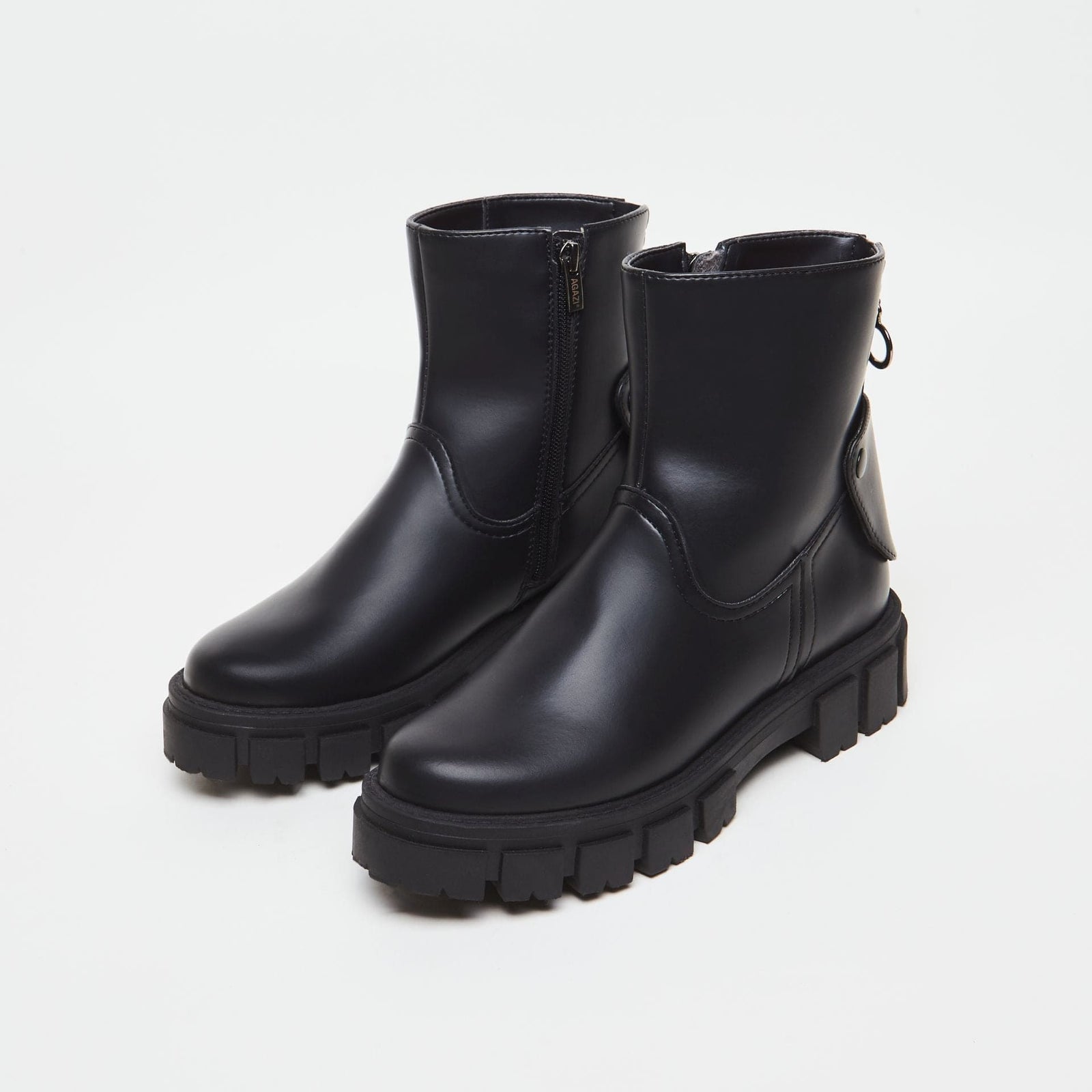 MATTE SMOOTH LEATHER BELTED SHOES(22.5 Black): Y's｜THE SHOP