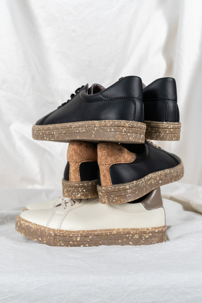 AGAZI Plant-based DORI sneakers – black&cork