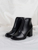 Immaculate Vegan - AGAZI Hana Vegan Leather Heeled Ankle Boots | Black UK3 / EU36 / US5