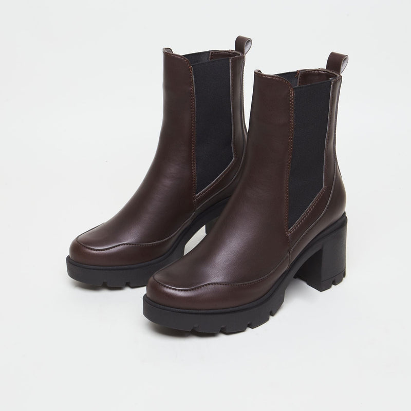 AGAZI VICKY plant-based boots: chocolate