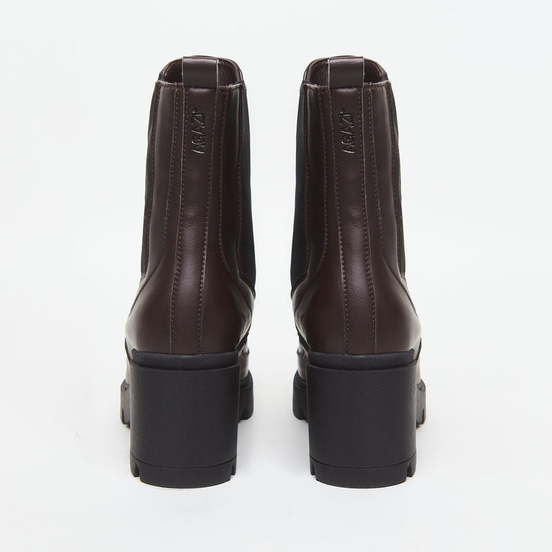 AGAZI VICKY plant-based boots: chocolate