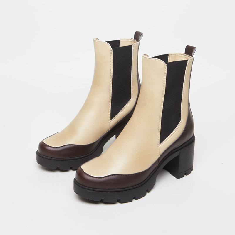 AGAZI VICKY plant-based boots: duo choco&vanilla