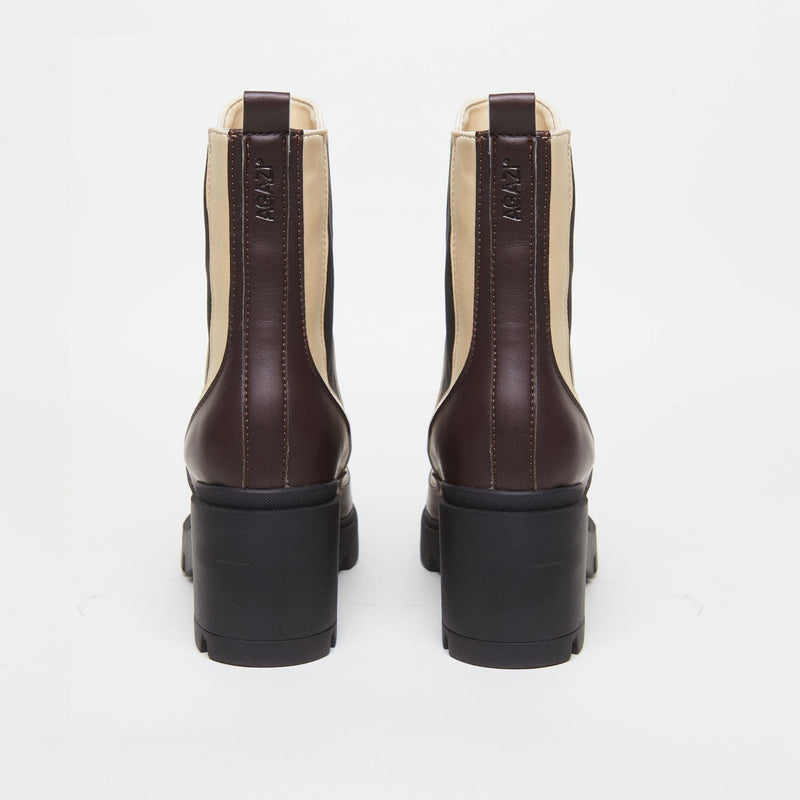 AGAZI VICKY plant-based boots: duo choco&vanilla