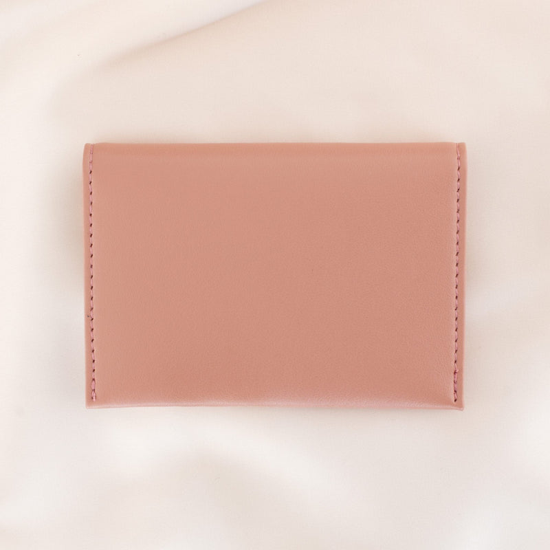 Alénore Bouton Golden Vegan Apple Leather Card Holder | Old Pink