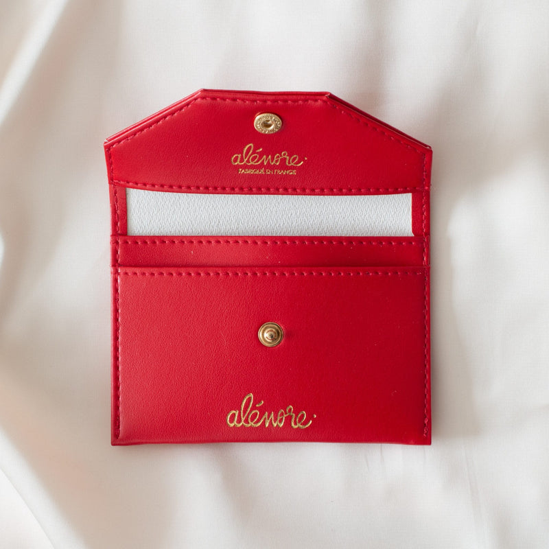 Alénore Bouton Golden Vegan Apple Leather Card Holder | Red