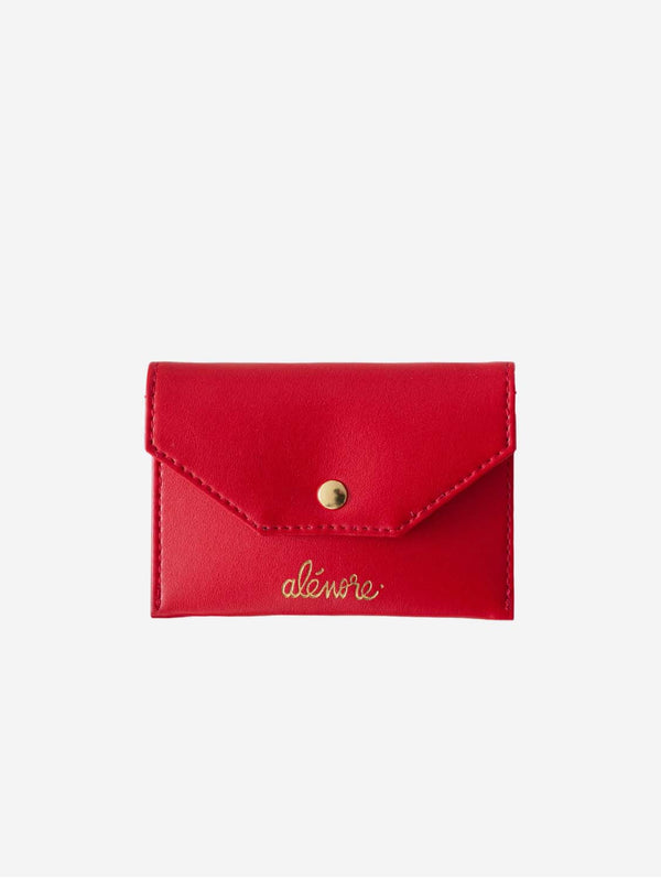 Alénore Bouton Golden Vegan Apple Leather Card Holder | Red