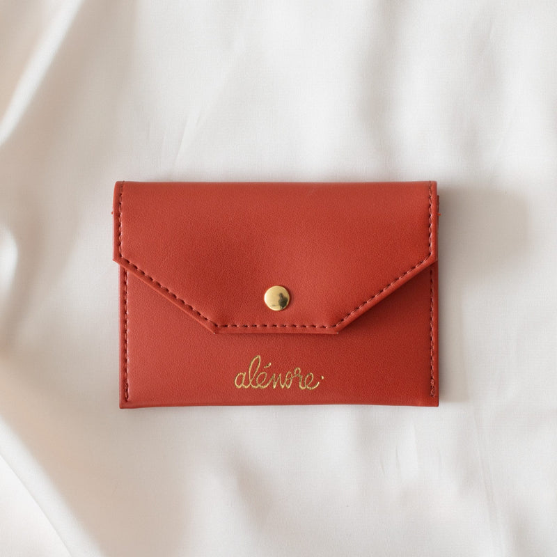 Alénore Bouton Golden Vegan Apple Leather Card Holder | Terracotta