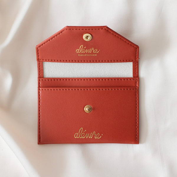 Alénore Bouton Golden Vegan Apple Leather Card Holder | Terracotta