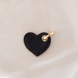 Immaculate Vegan - Alénore Heart Vegan Apple Leather Key Ring | Bordeaux & Black