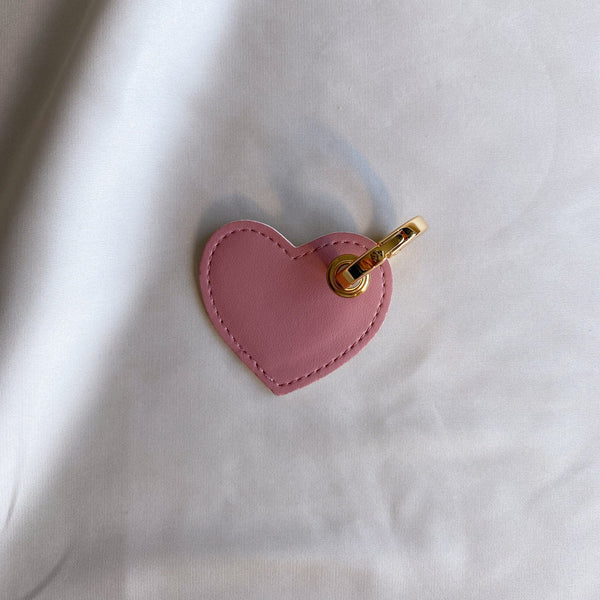 Alénore Heart Vegan Apple Leather Key Ring | Gold & Pink