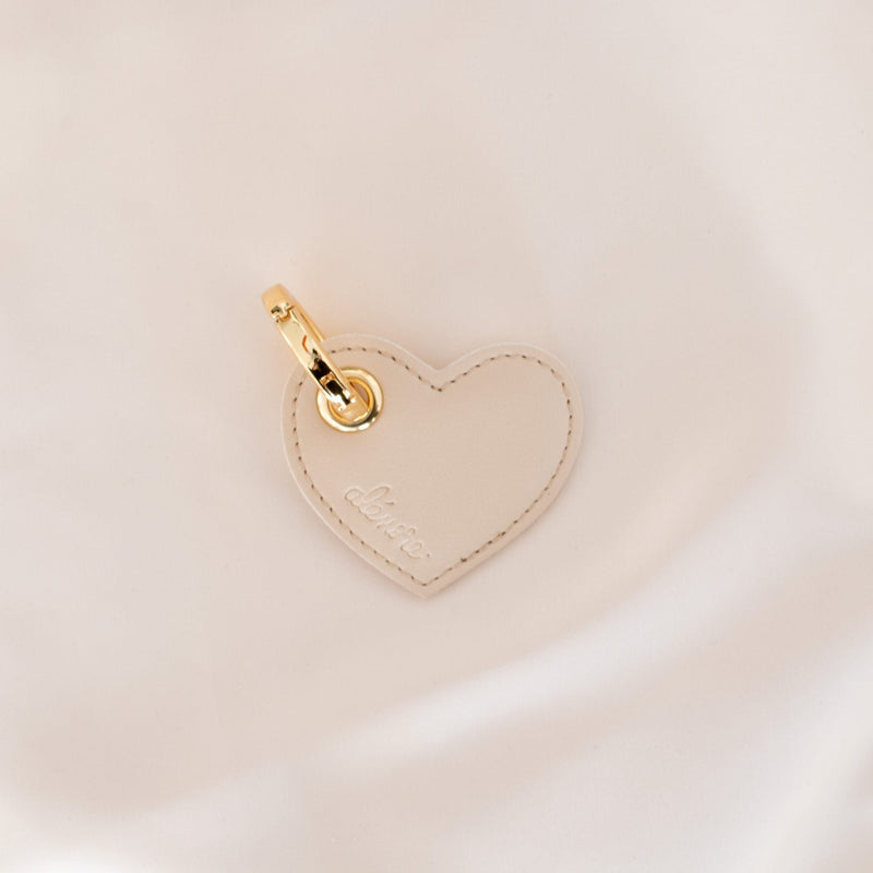 Alénore Heart Vegan Apple Leather Key Ring | Nude & White