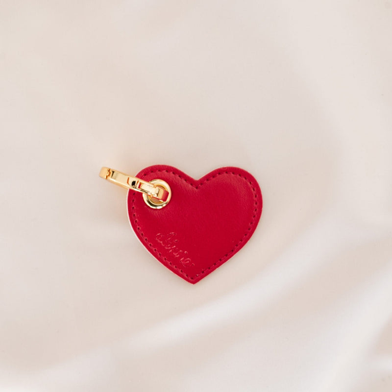 Alénore Heart Vegan Apple Leather Key Ring | Red & Old Pink