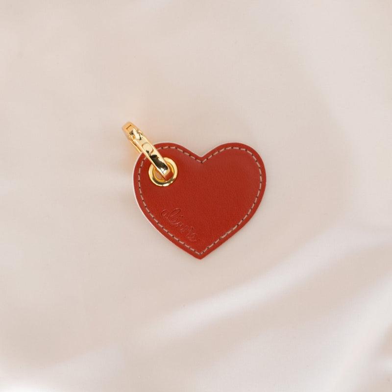 Alénore Heart Vegan Apple Leather Key Ring | Terracotta & Nude