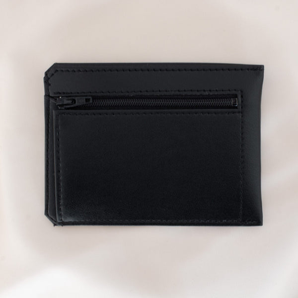 Alénore Jasmin Vegan Apple Leather Compact Wallet | Black