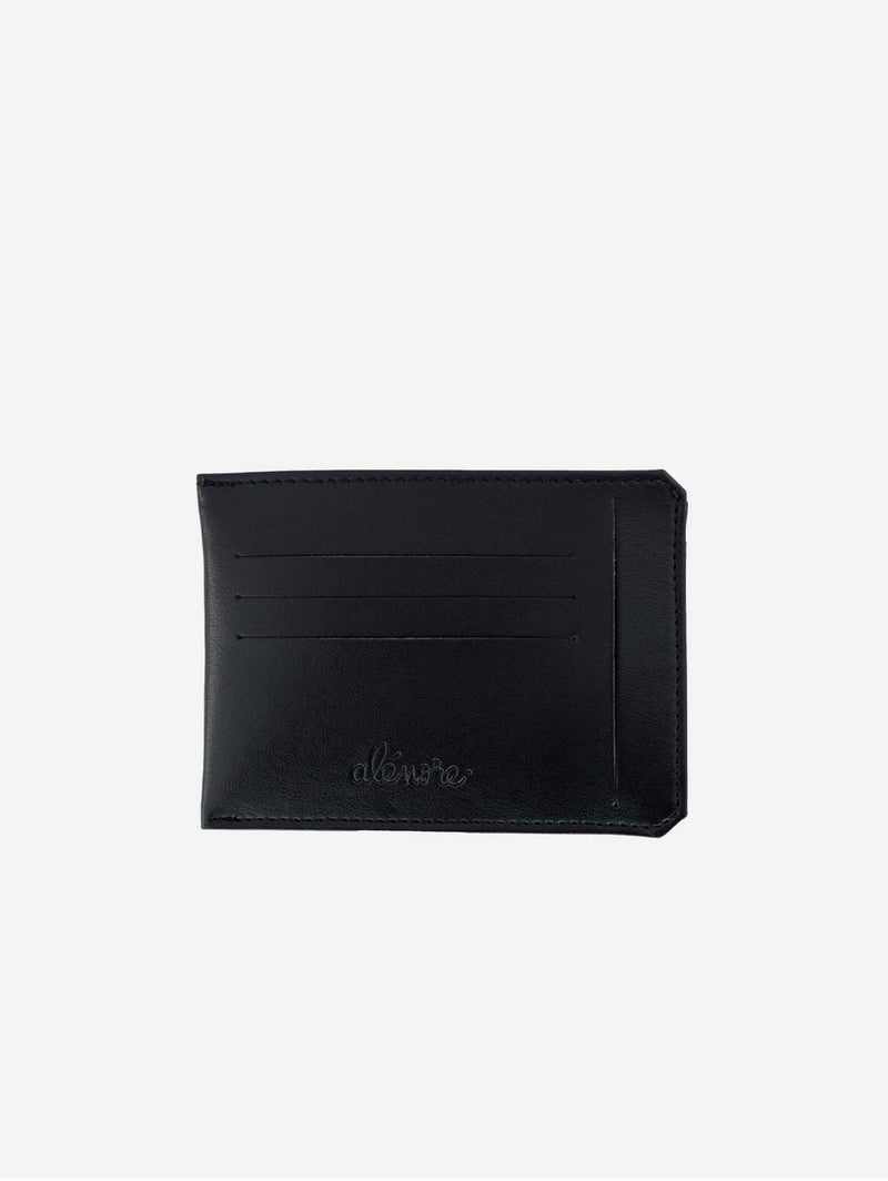 Alénore Jasmin Vegan Apple Leather Compact Wallet | Black