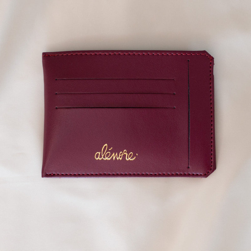 Alénore Jasmin Vegan Apple Leather Compact Wallet | Bordeaux