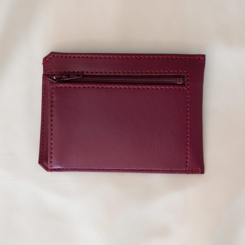 Alénore Jasmin Vegan Apple Leather Compact Wallet | Bordeaux