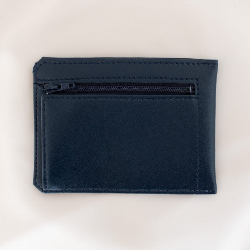 Alénore Jasmin Vegan Apple Leather Compact Wallet | Navy