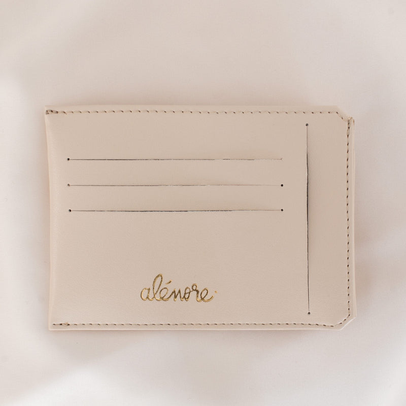 Alénore Jasmin Vegan Apple Leather Compact Wallet | Nude