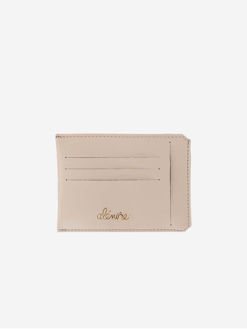 Alénore Jasmin Vegan Apple Leather Compact Wallet | Nude