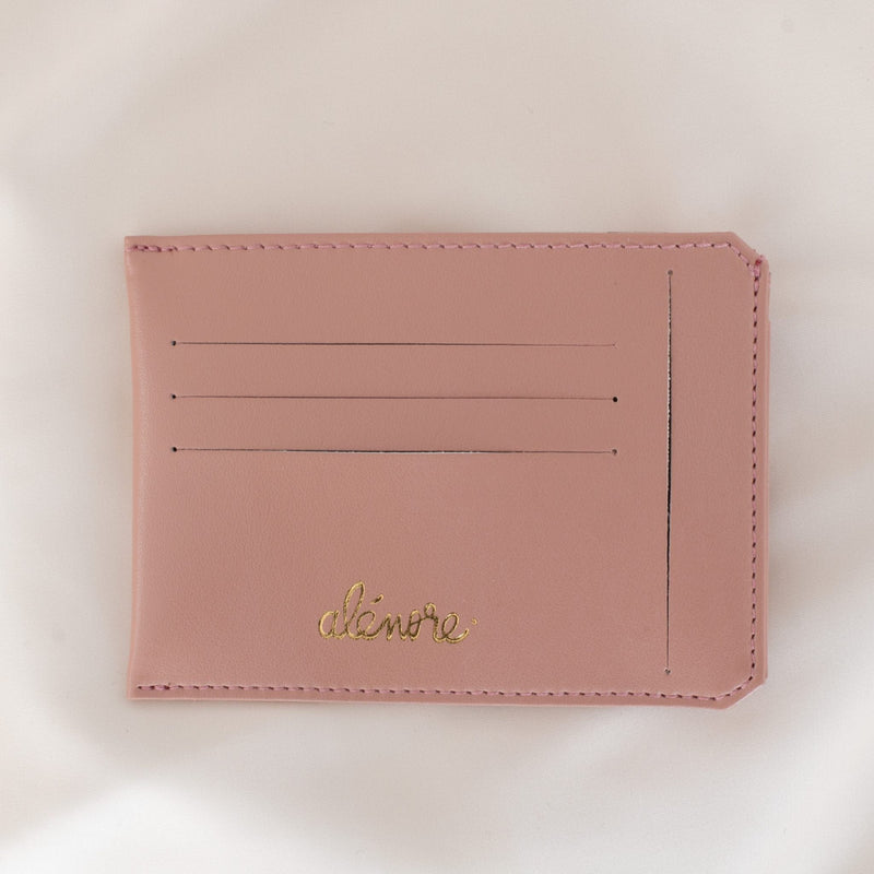 Alénore Jasmin Vegan Apple Leather Compact Wallet | Old Pink