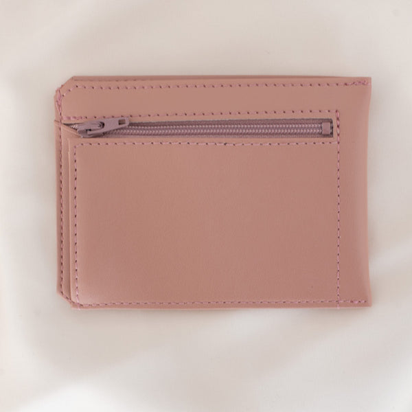 Alénore Jasmin Vegan Apple Leather Compact Wallet | Old Pink